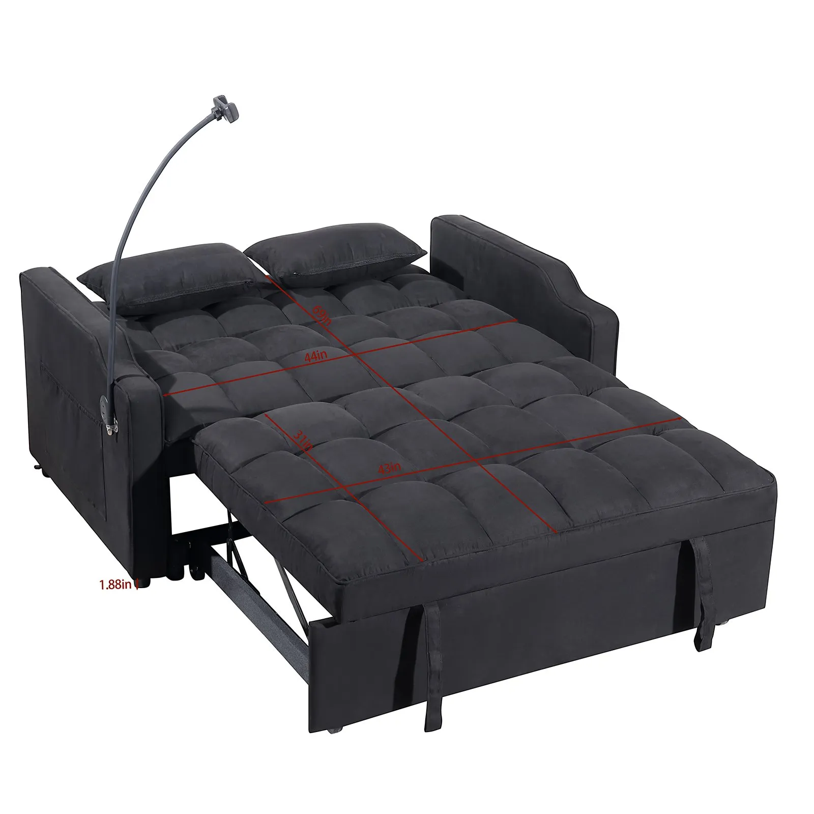 Multifunctional Foldable Plywood Sofa Bed, 3 Length Options
