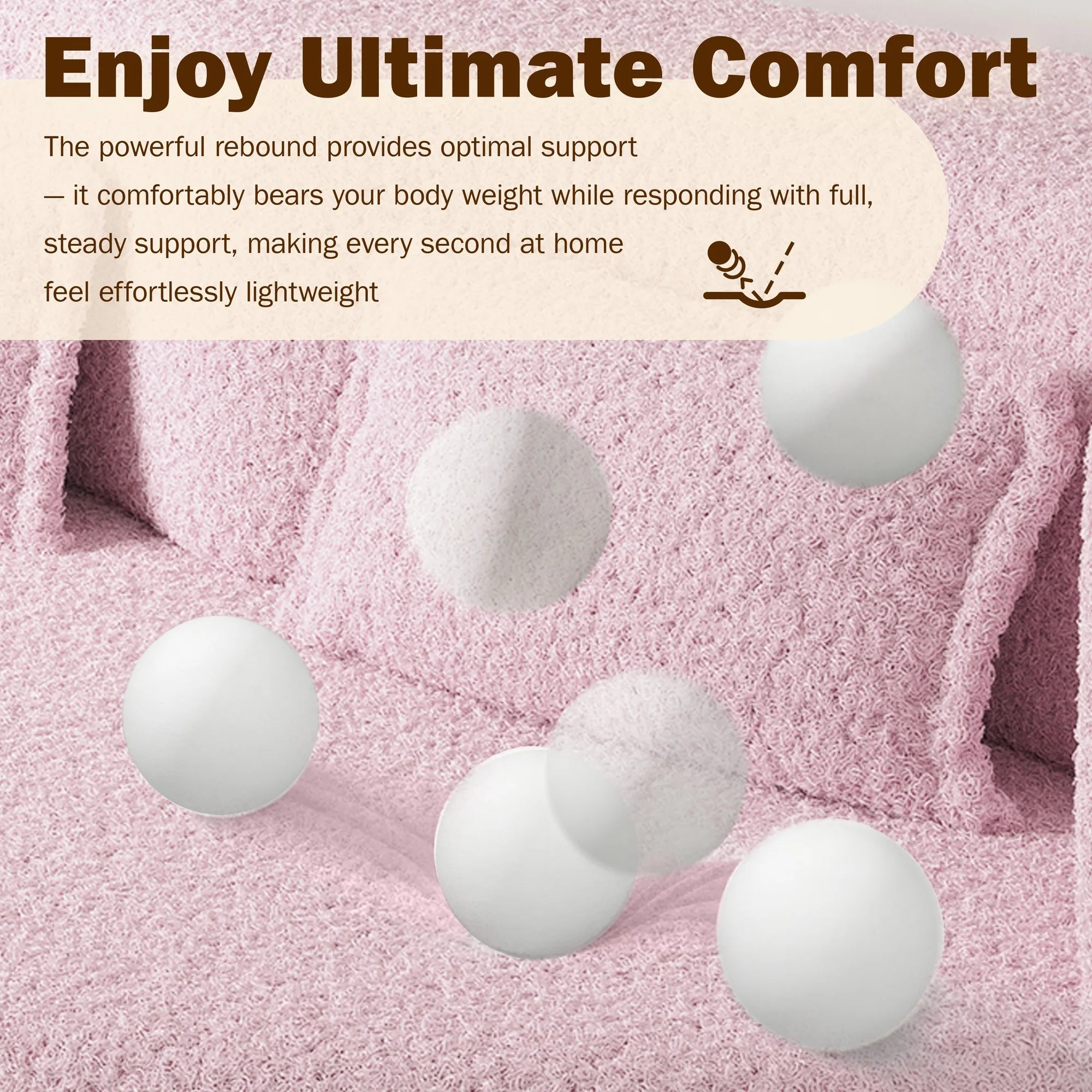 Convertible Sherpa Fleece Floor Sofa with 2 Pillows, Modern