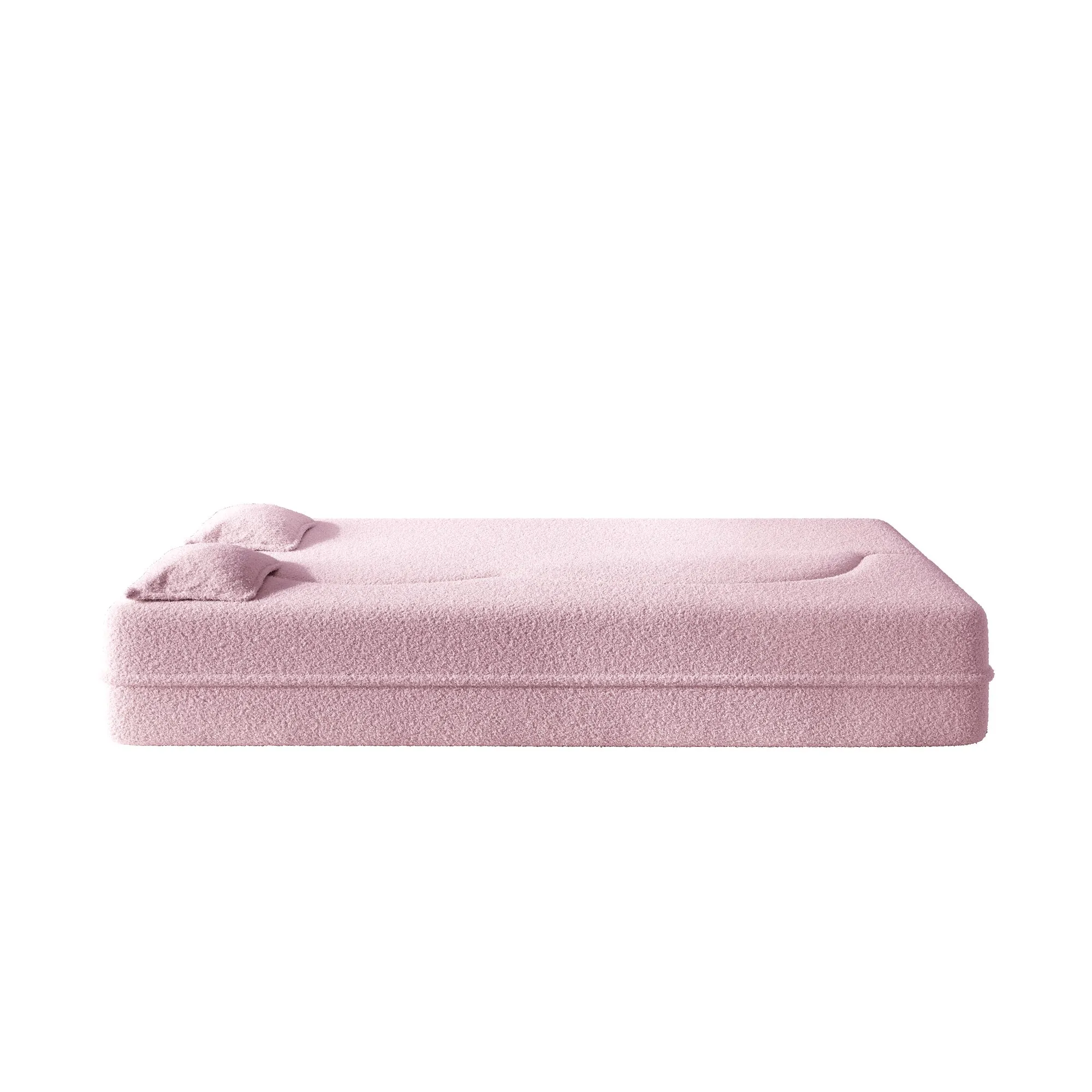 Convertible Sherpa Fleece Floor Sofa with 2 Pillows, Modern