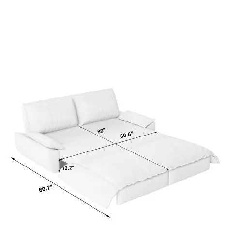 73.2-Inch Queen Pull-Out Sofa Bed, 3-in-1 Corduroy Sleeper