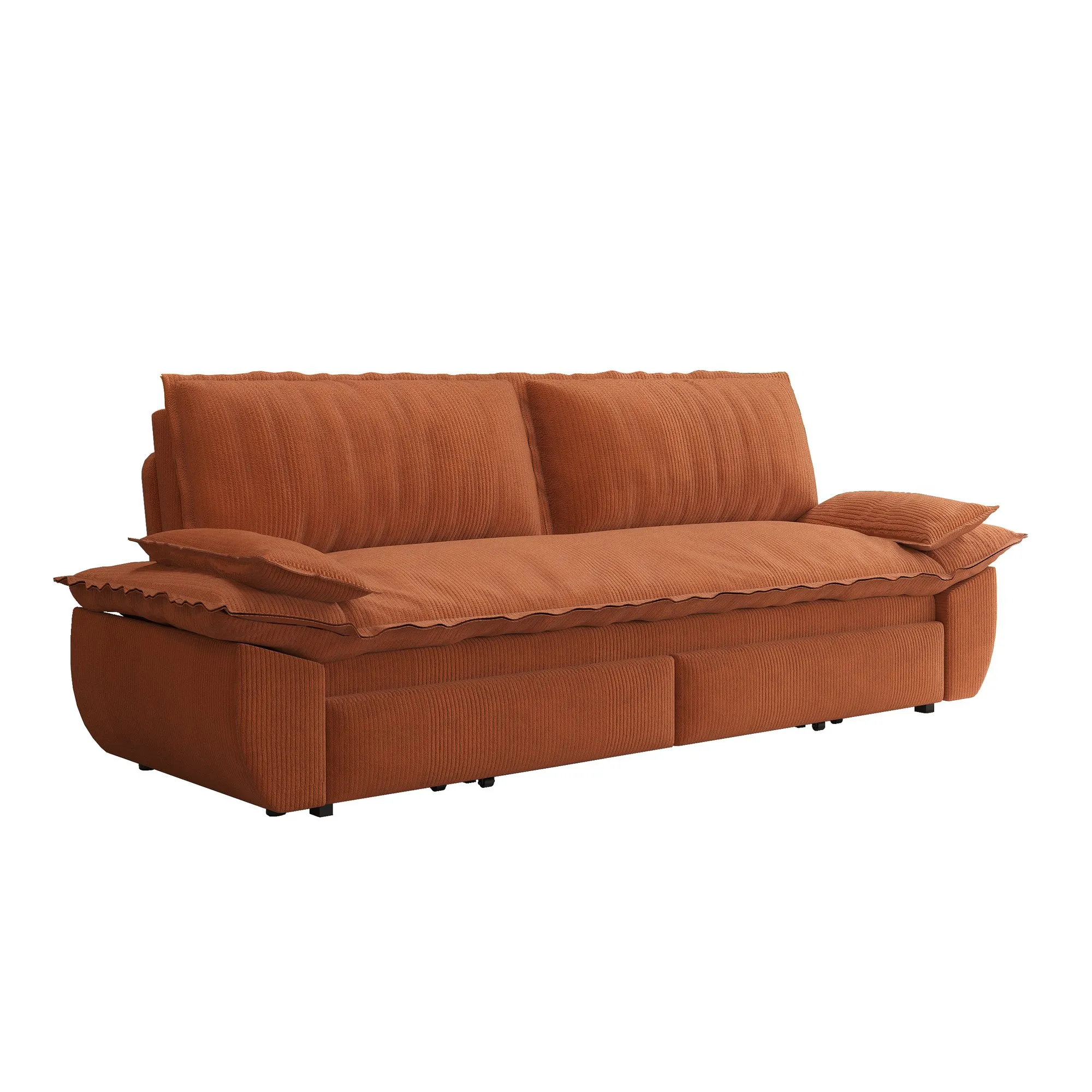 73.2-Inch Queen Pull-Out Sofa Bed, 3-in-1 Corduroy Sleeper
