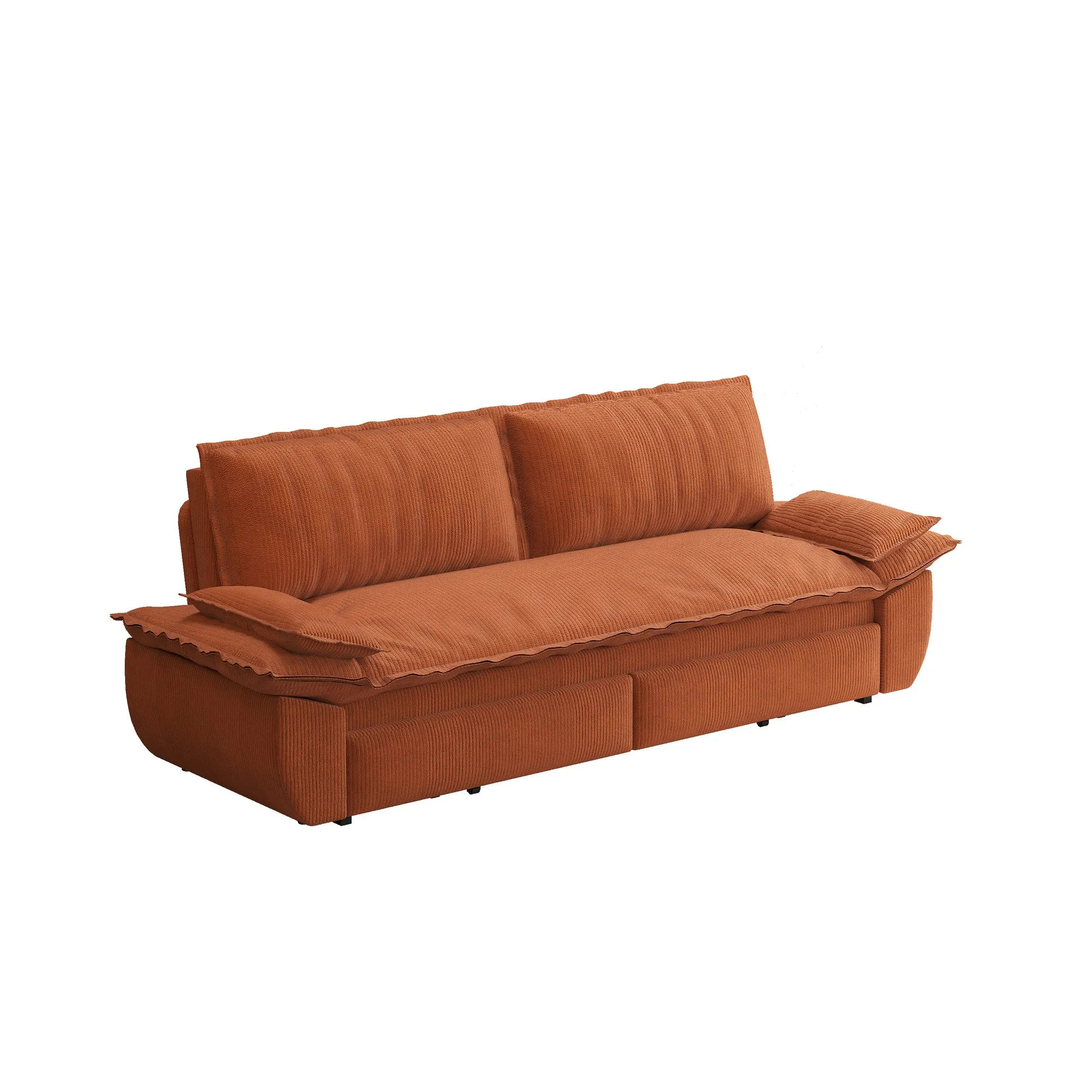 73.2-Inch Queen Pull-Out Sofa Bed, 3-in-1 Corduroy Sleeper