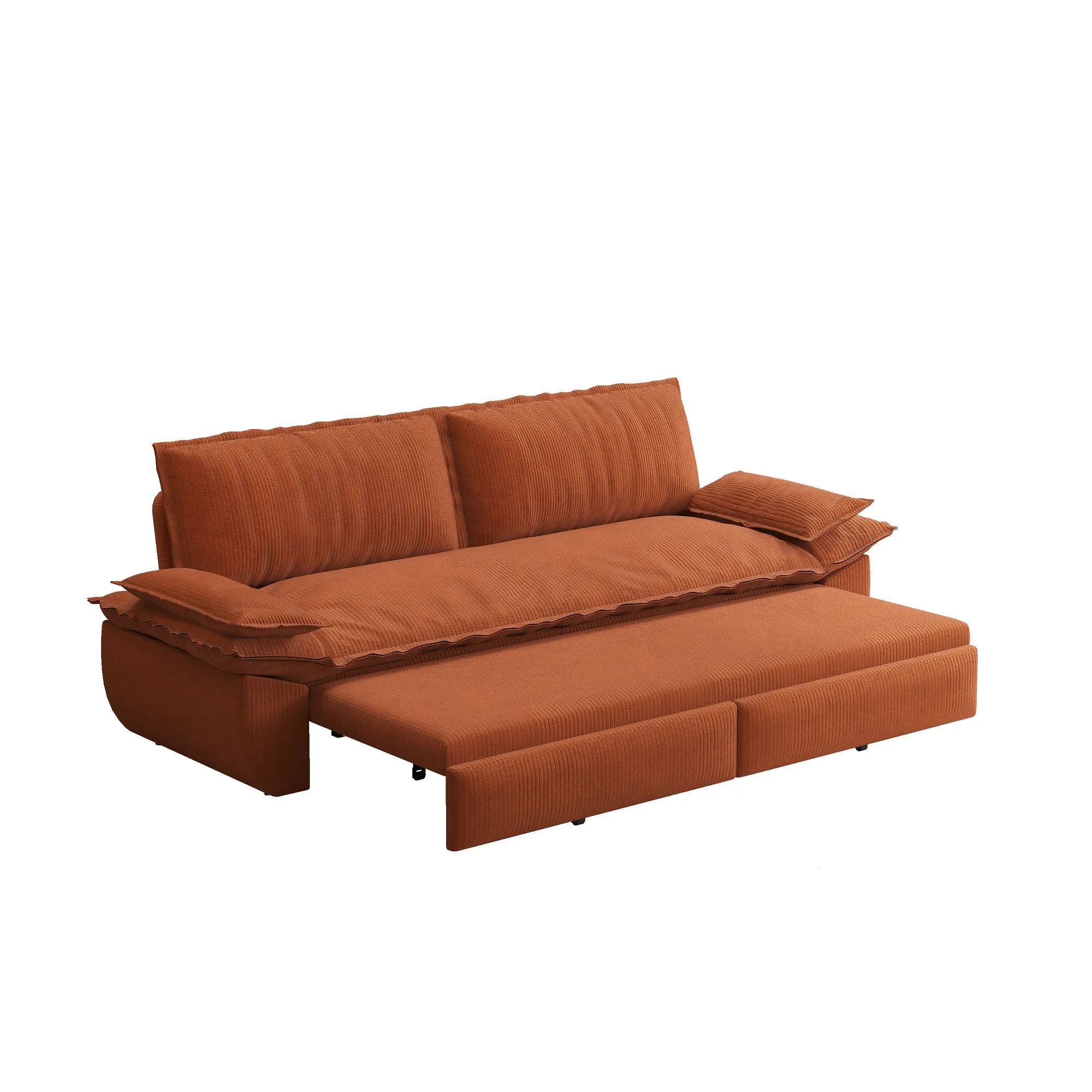 73.2-Inch Queen Pull-Out Sofa Bed, 3-in-1 Corduroy Sleeper