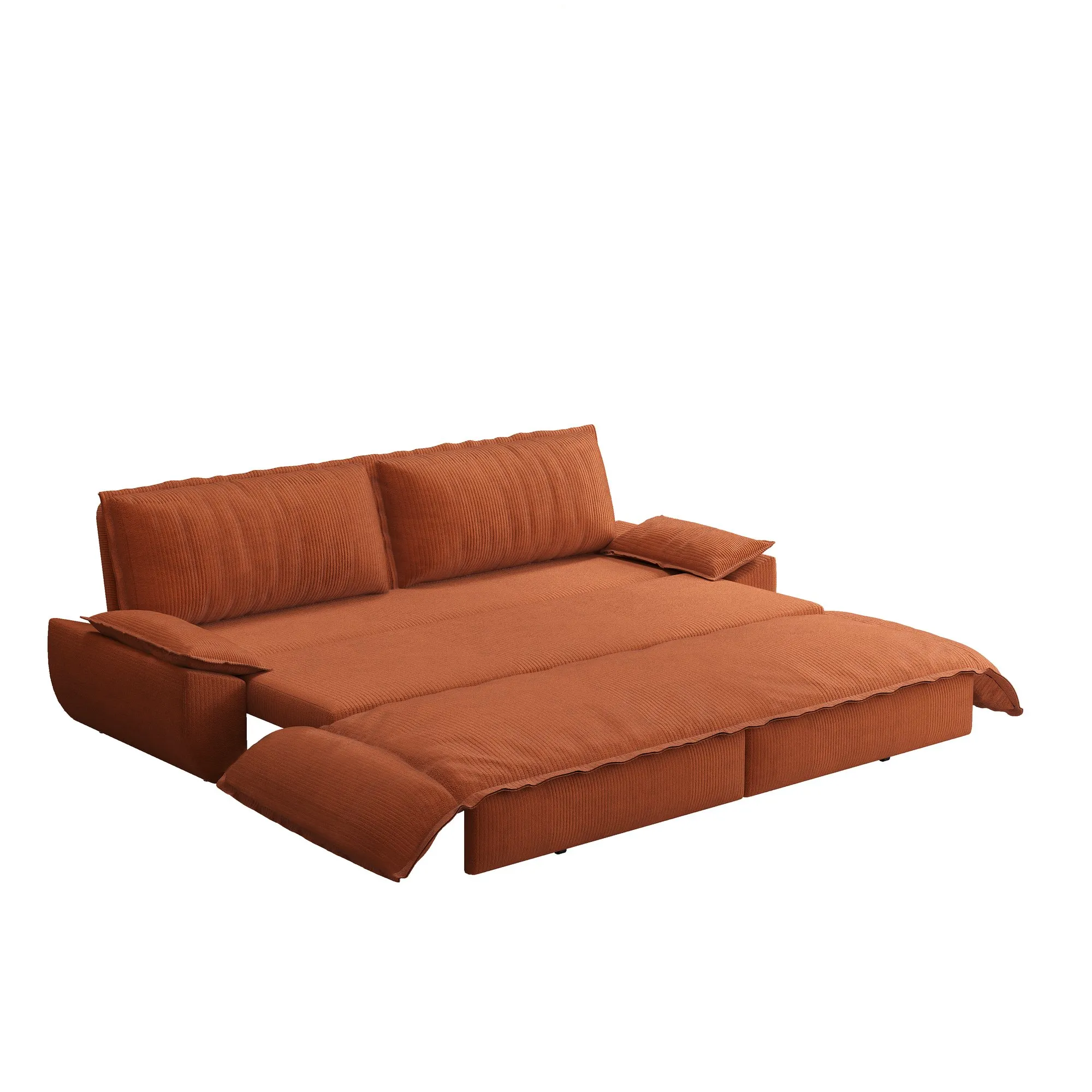 73.2-Inch Queen Pull-Out Sofa Bed, 3-in-1 Corduroy Sleeper