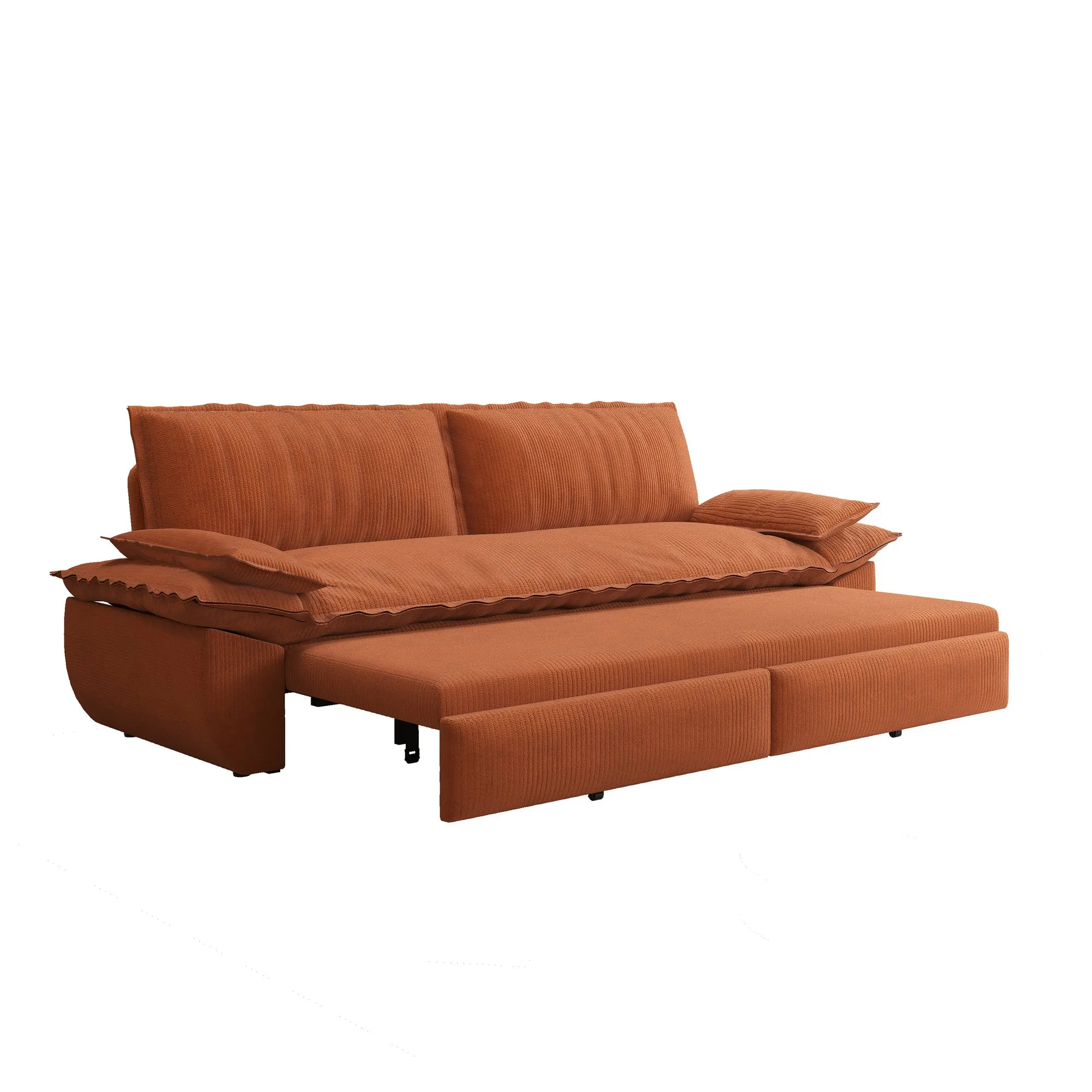 73.2-Inch Queen Pull-Out Sofa Bed, 3-in-1 Corduroy Sleeper