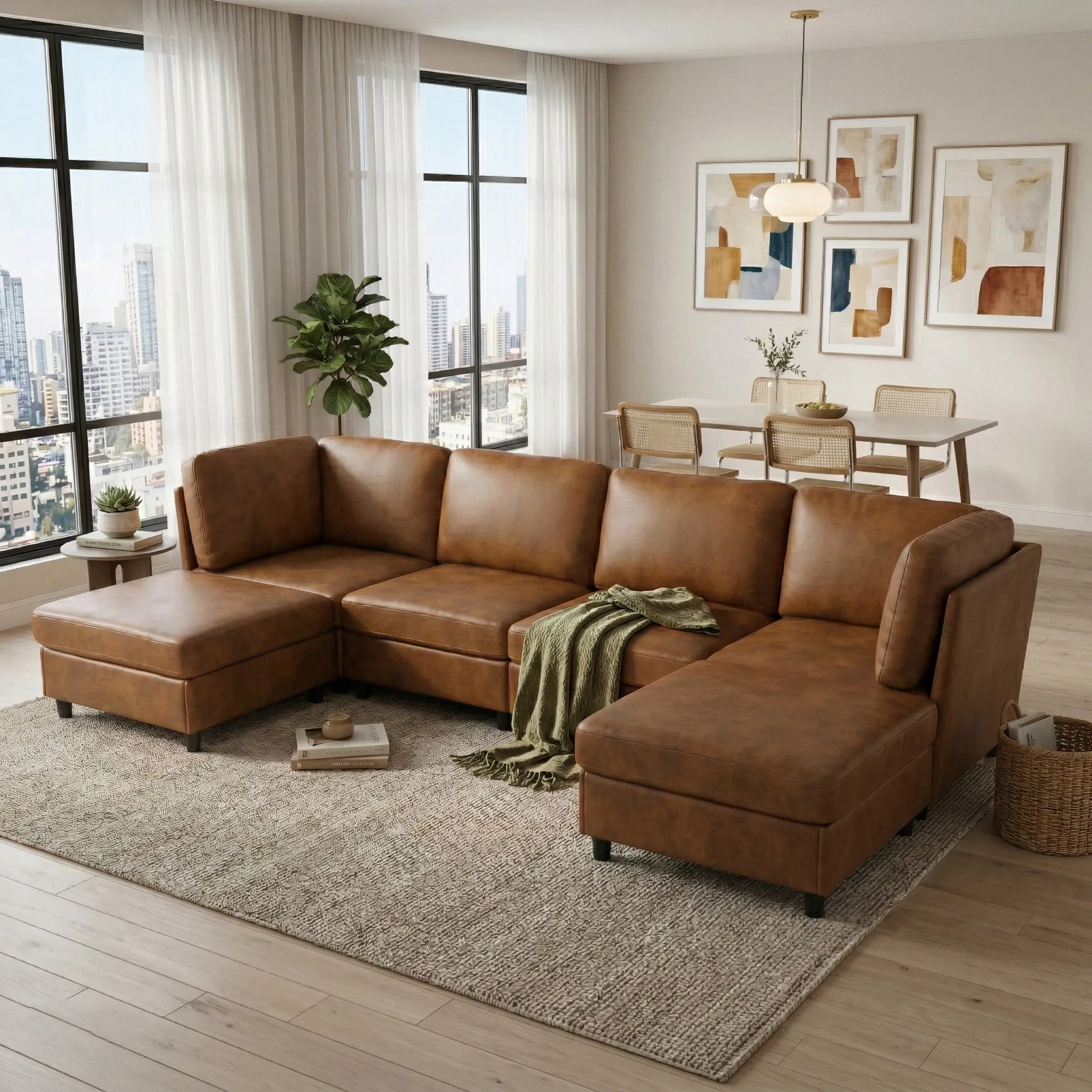 Modern Modular Corner Sofa  Foil fabric  Freely Configurable with