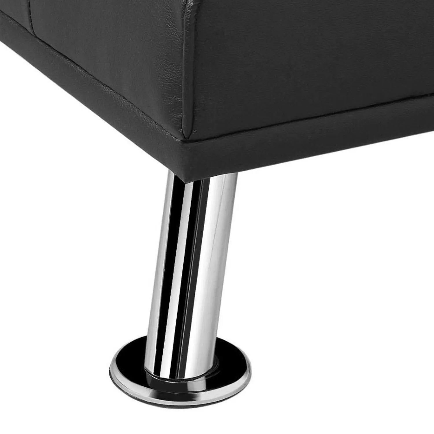 MEGA Faux Leather Futon Sofa Bed, Modern Convertible Folding