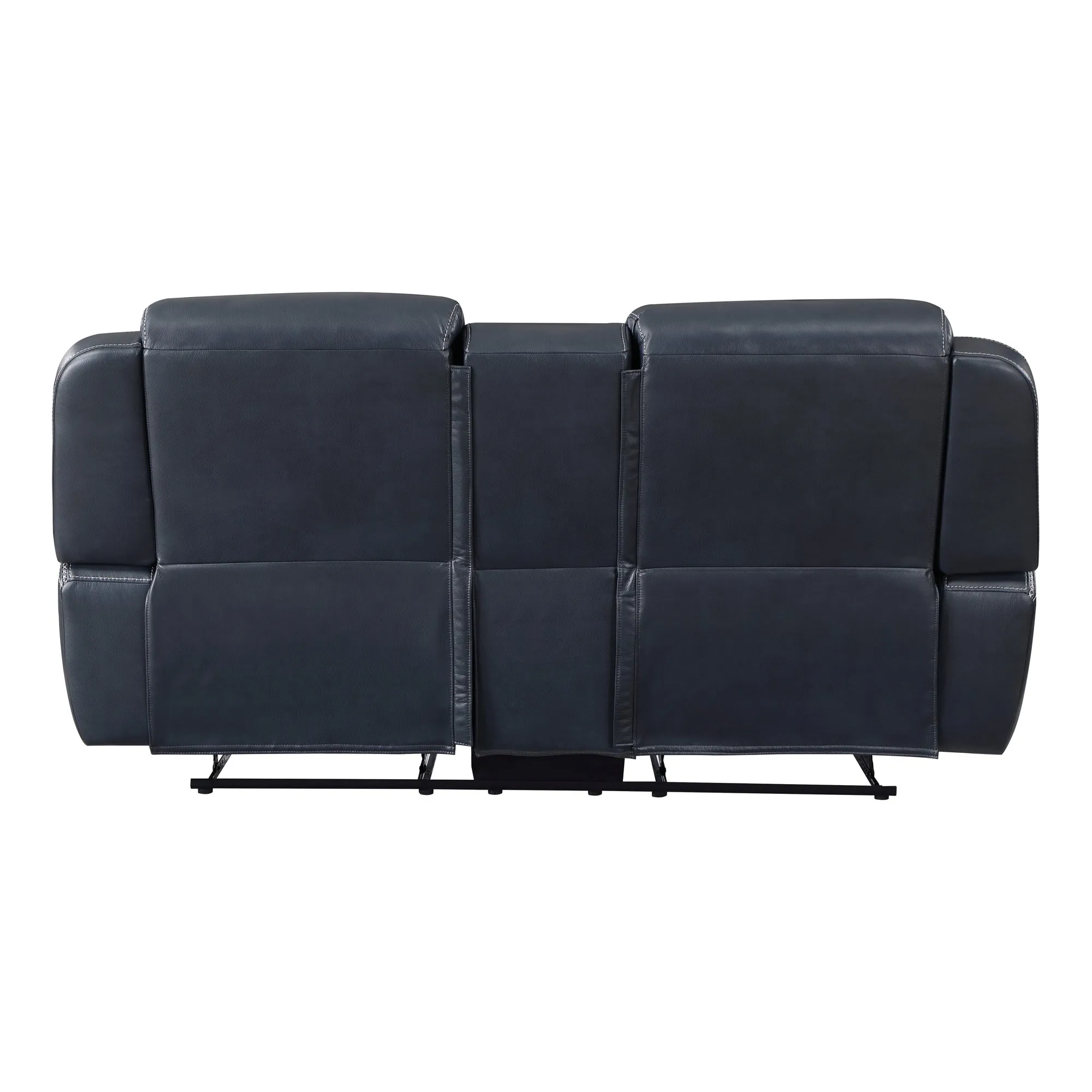 Dual Reclining Loveseat with Center Console, Modern Blue