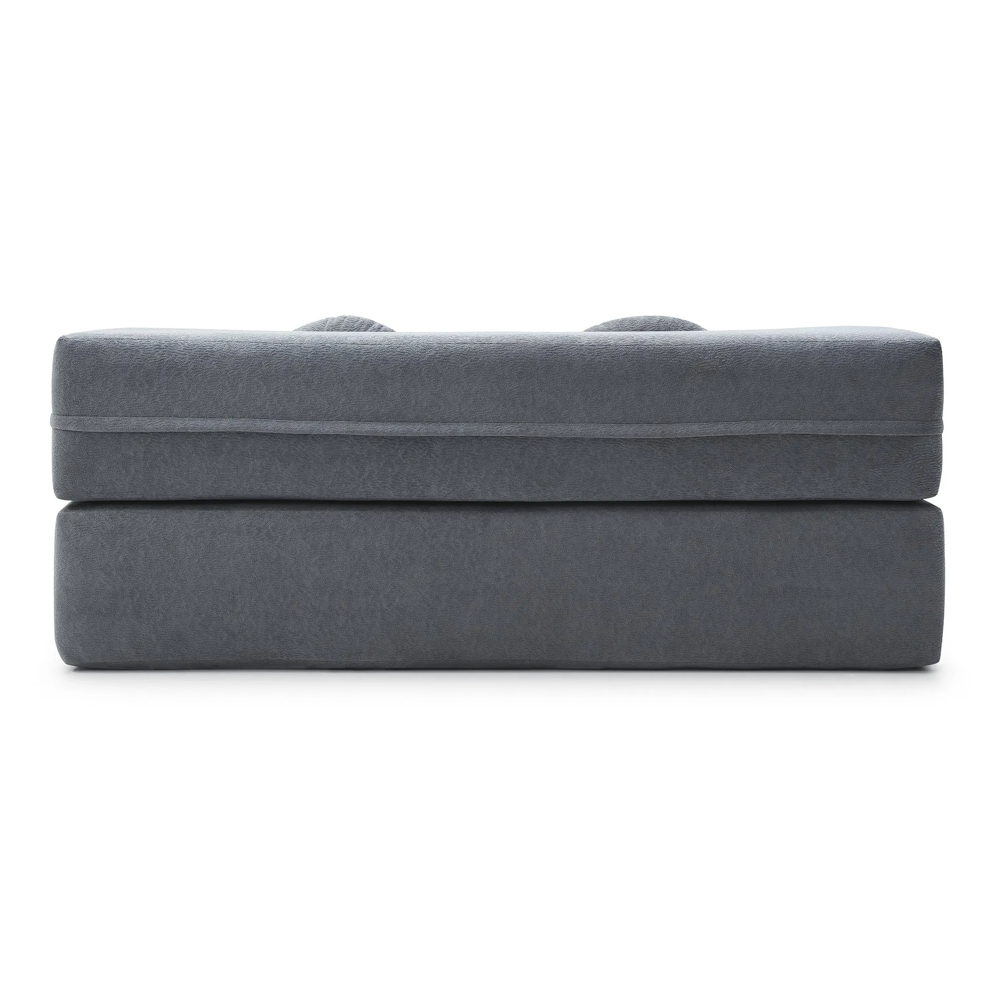 2-in-1 Cotton Linen Folding Sofa Bed with Pillow, Twin Sleeper