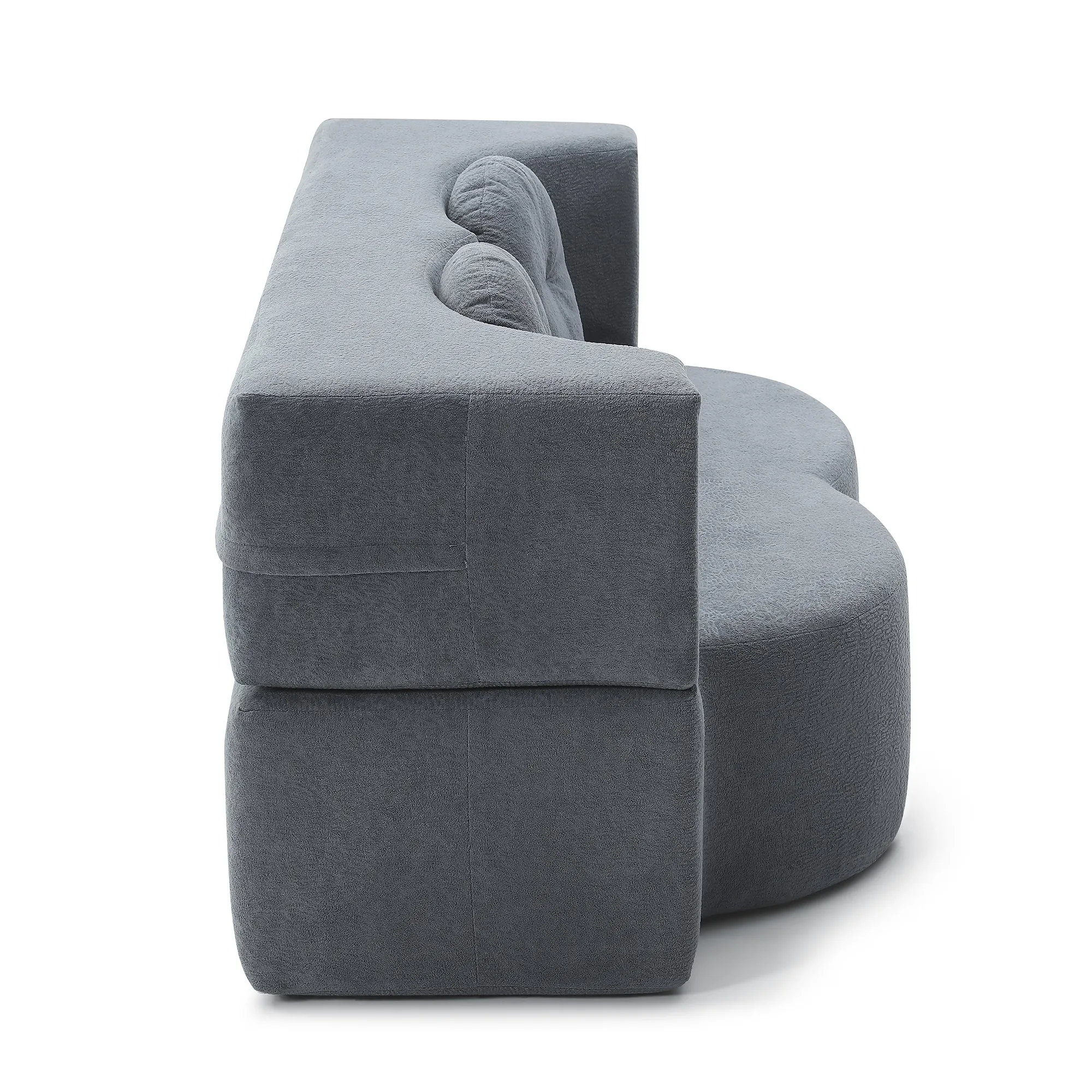 2-in-1 Cotton Linen Folding Sofa Bed with Pillow, Twin Sleeper