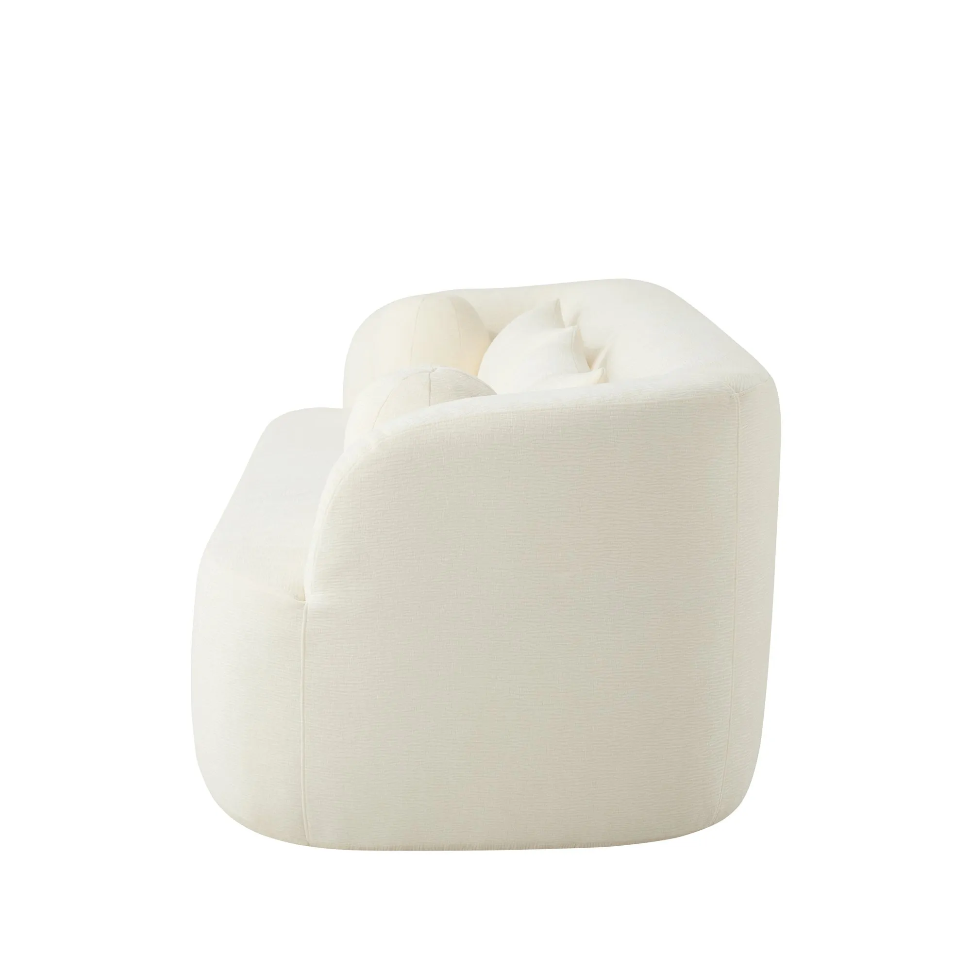 86-Inch Chenille Boneless Couch, Upholstered Sofa with Pillows