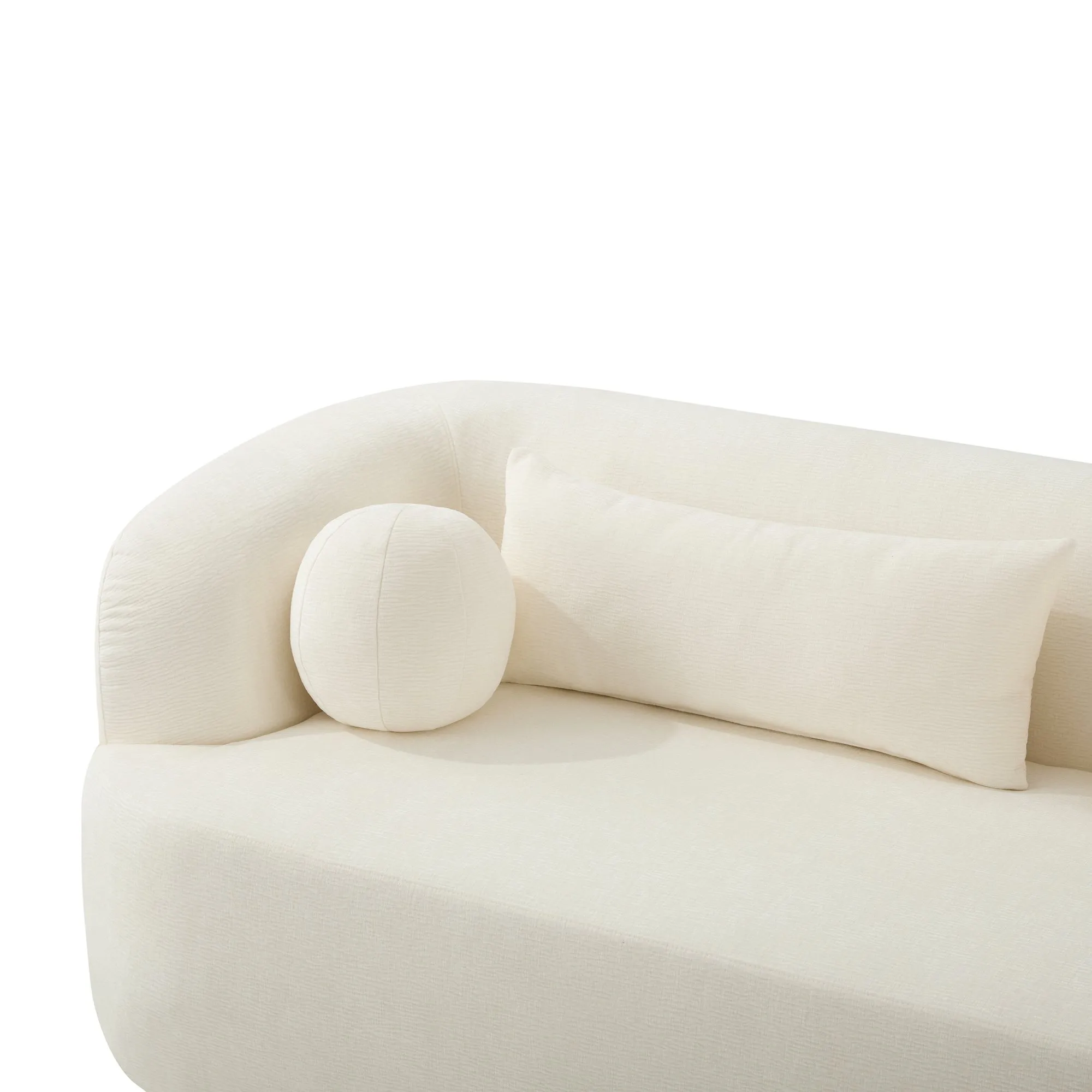 86-Inch Chenille Boneless Couch, Upholstered Sofa with Pillows