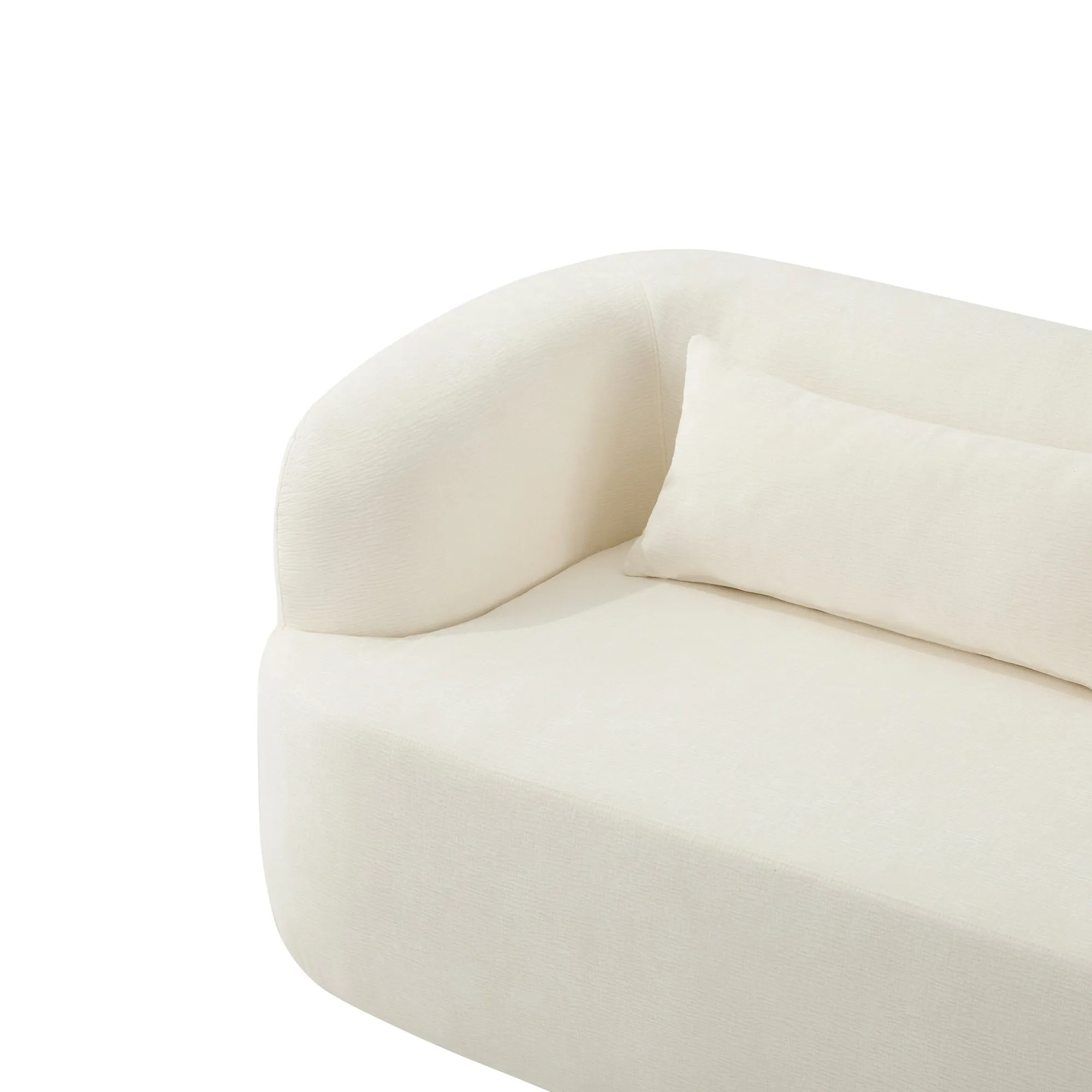 86-Inch Chenille Boneless Couch, Upholstered Sofa with Pillows