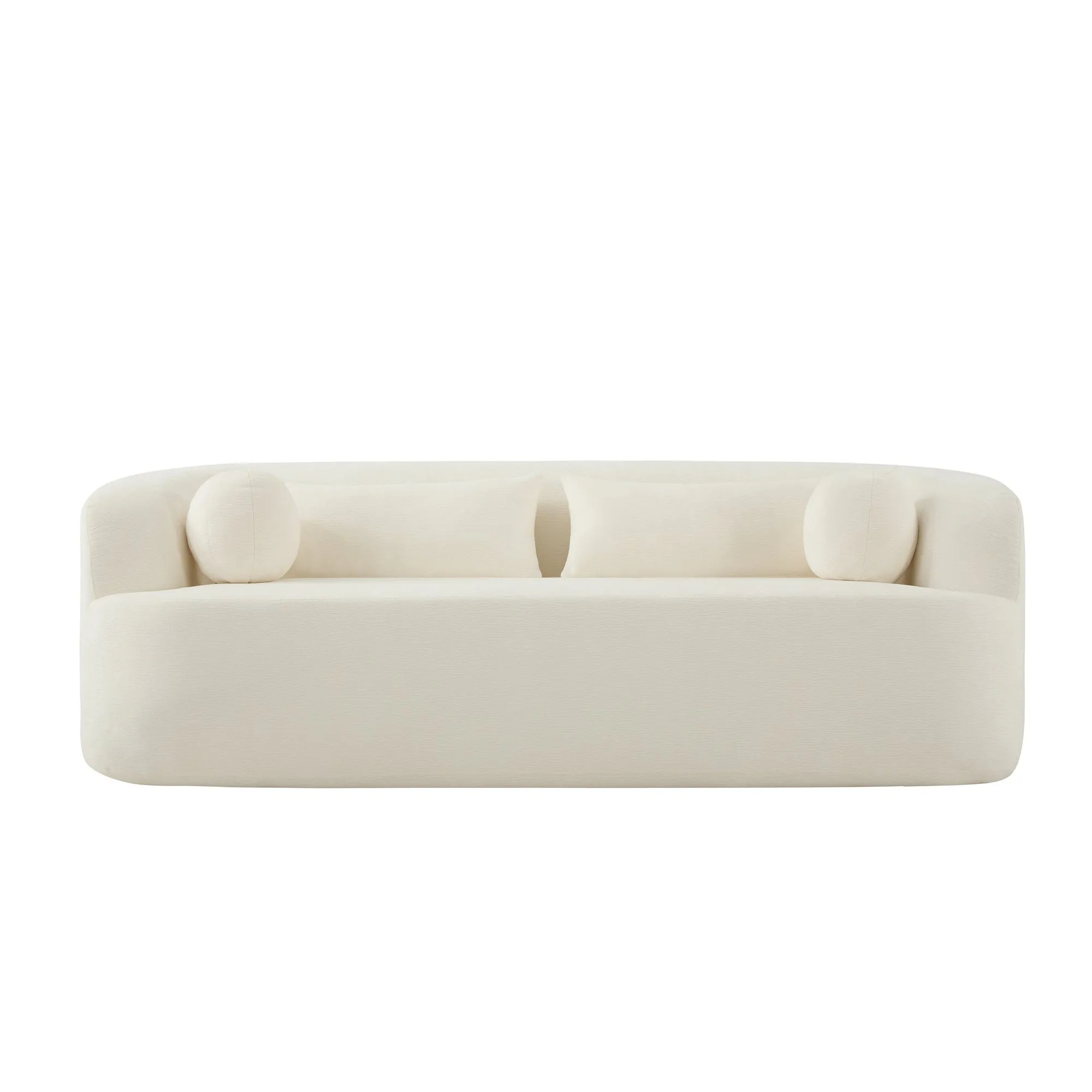 86-Inch Chenille Boneless Couch, Upholstered Sofa with Pillows
