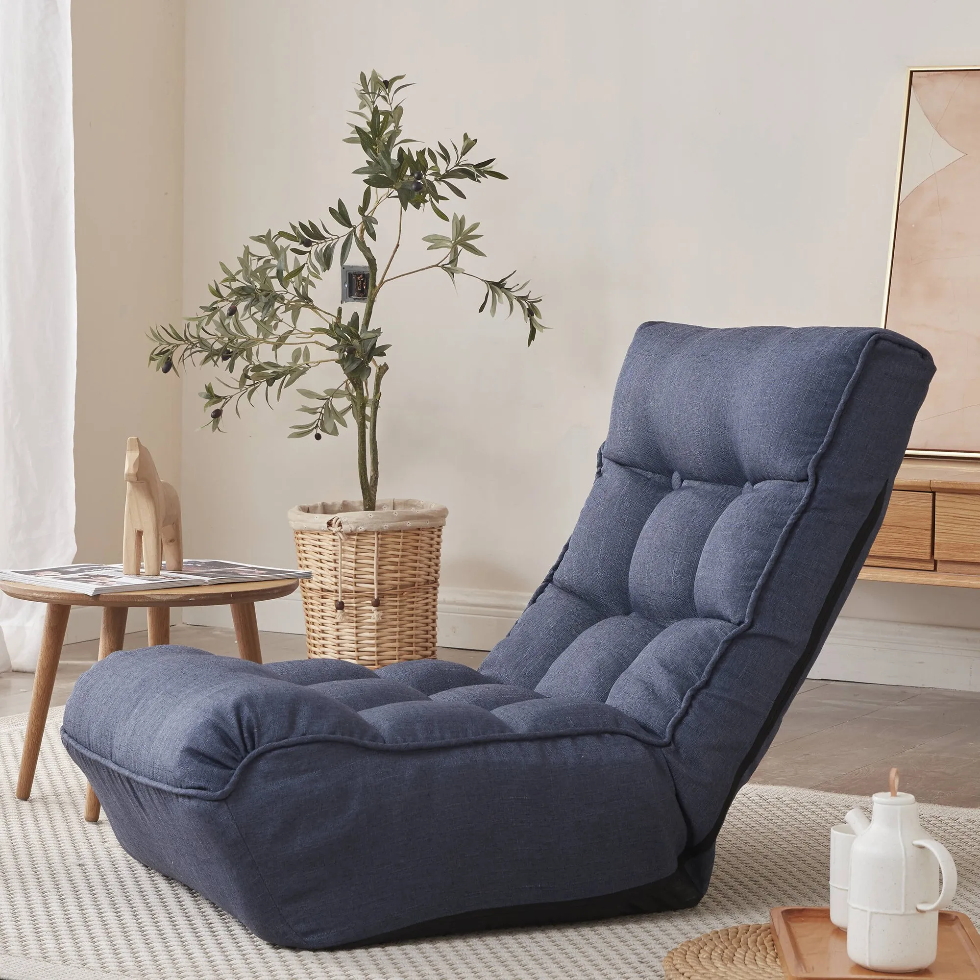 Single sofa reclining chair Japanese chair lazy sofa tatami balcony reclining chair leisure sofa adjustable chair