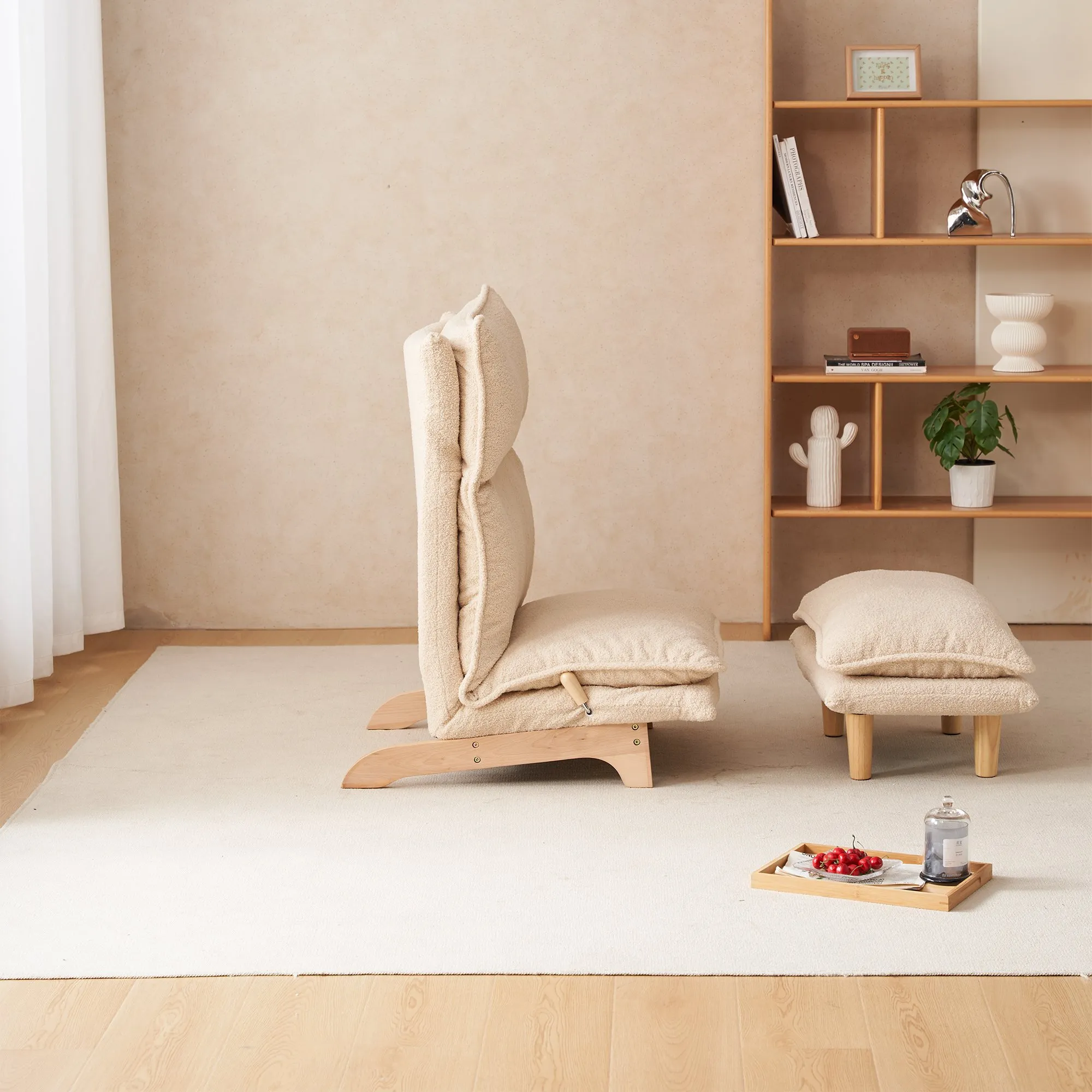 Lazy sofa balcony leisure chair bedroom sofa chair foldable reclining chair leisure single sofa functional chair