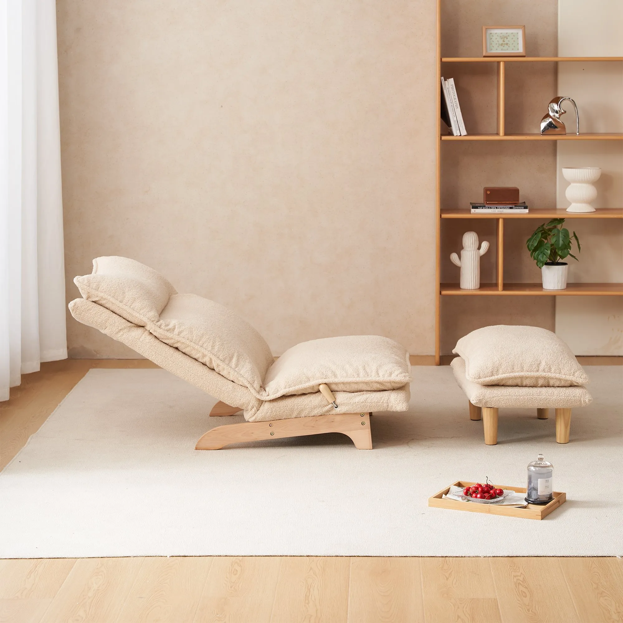 Lazy sofa balcony leisure chair bedroom sofa chair foldable reclining chair leisure single sofa functional chair
