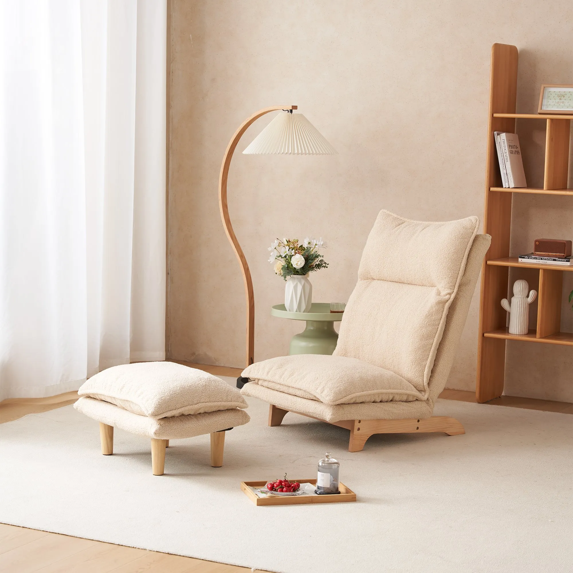 Lazy sofa balcony leisure chair bedroom sofa chair foldable reclining chair leisure single sofa functional chair