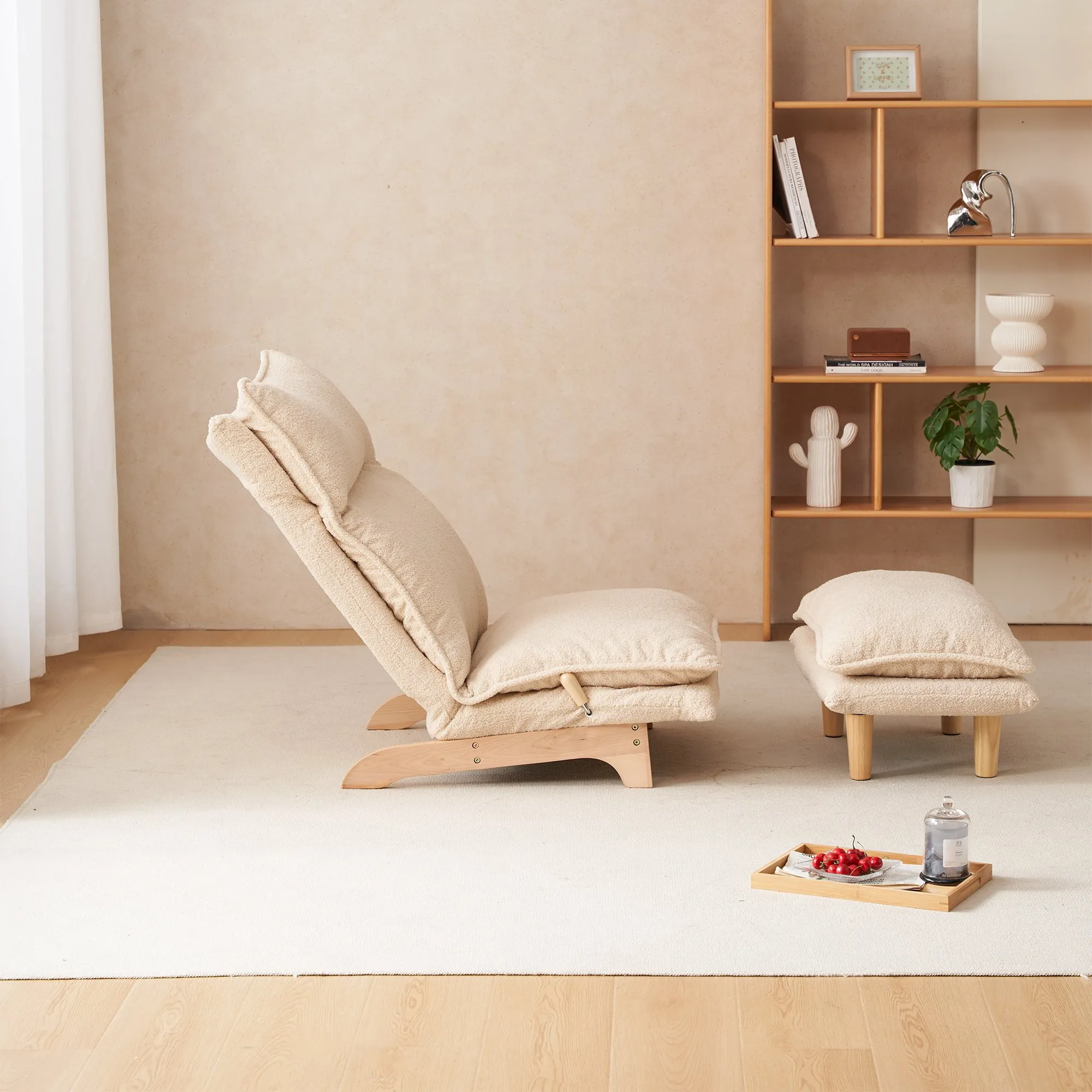 Lazy sofa balcony leisure chair bedroom sofa chair foldable reclining chair leisure single sofa functional chair