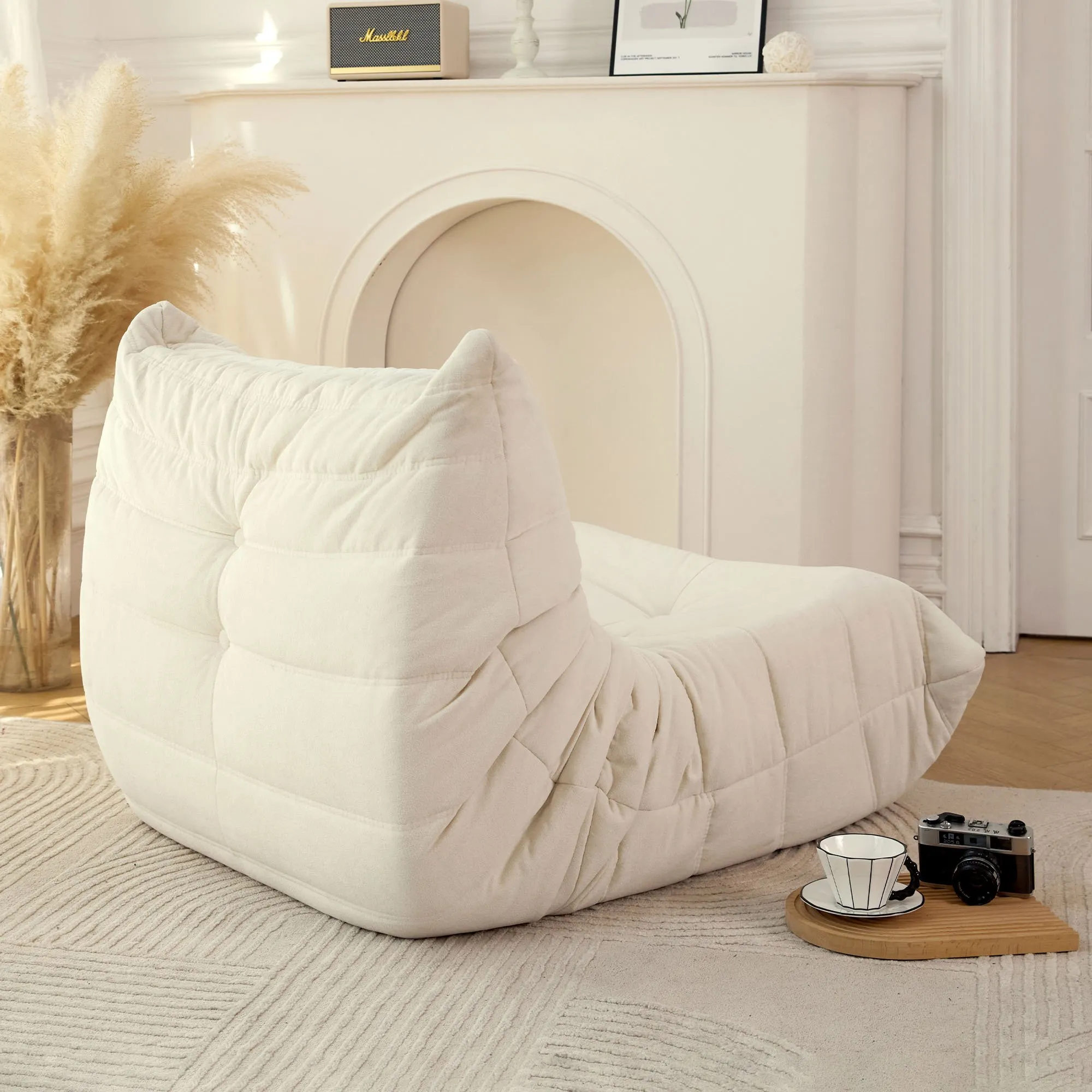 No-Assembly Bean Bag Chair for Adults, Big Polyester Blend
