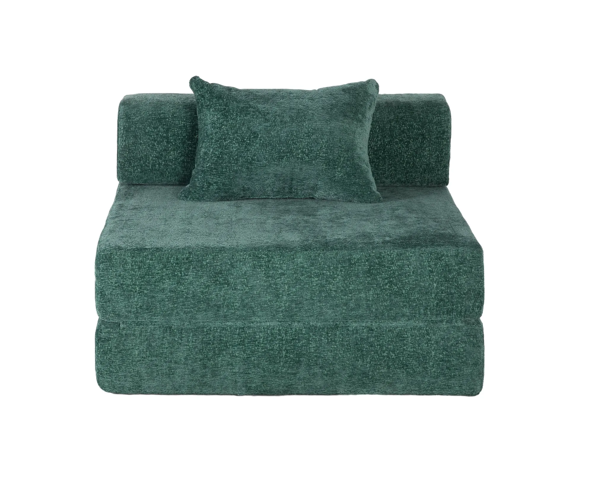 Chenille Compression Sofa Bed, Convertible Floor Sofa with Frame