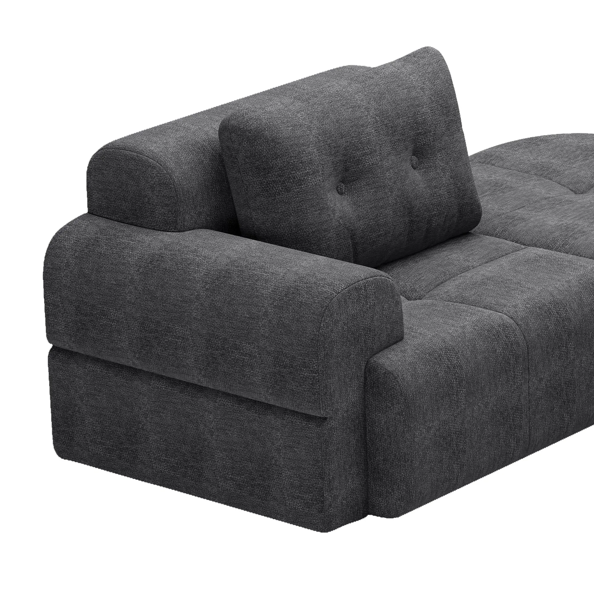 Modular Sectional Sofa with Chaise, Full-Foam Fabric Couch