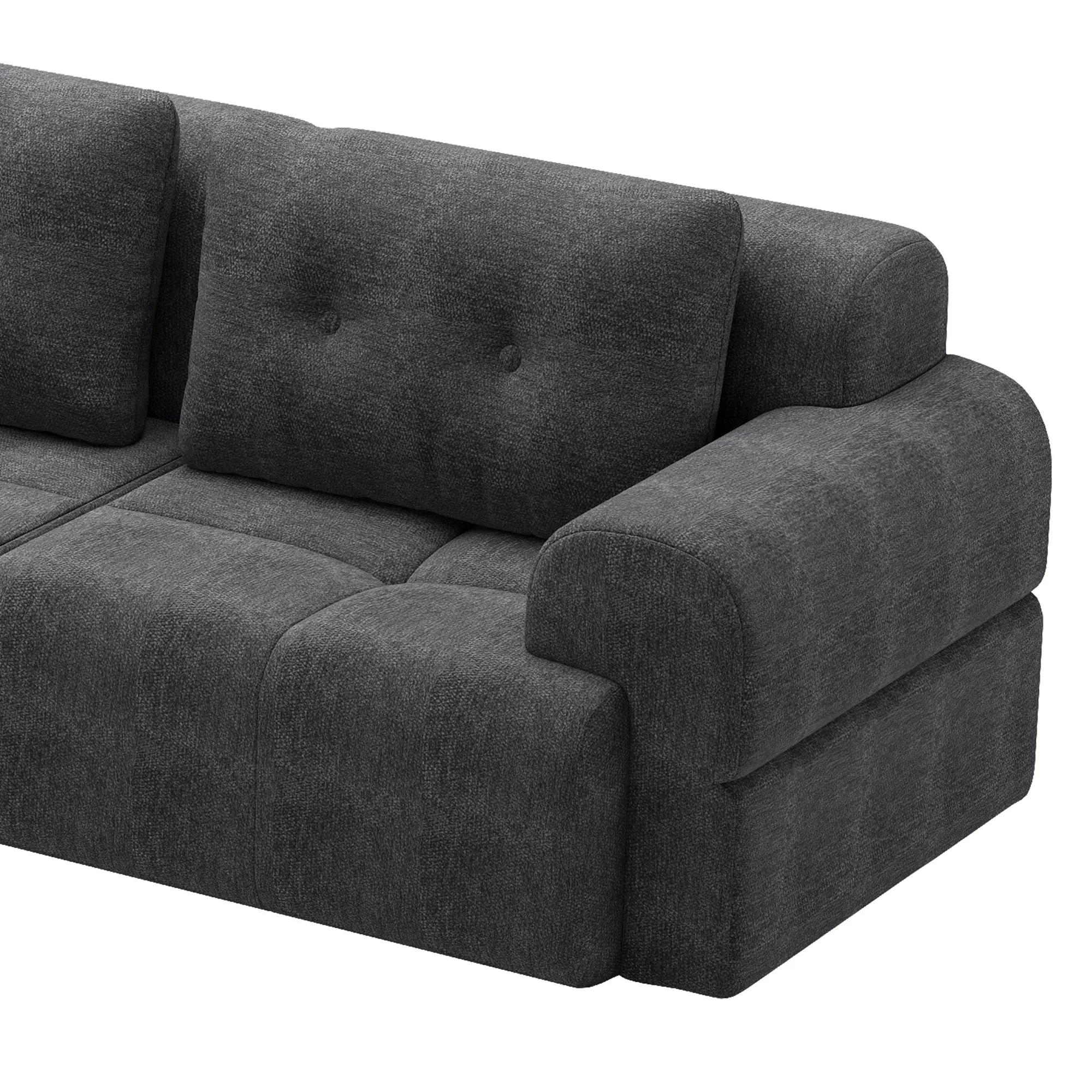 Modular Sectional Sofa with Chaise, Full-Foam Fabric Couch