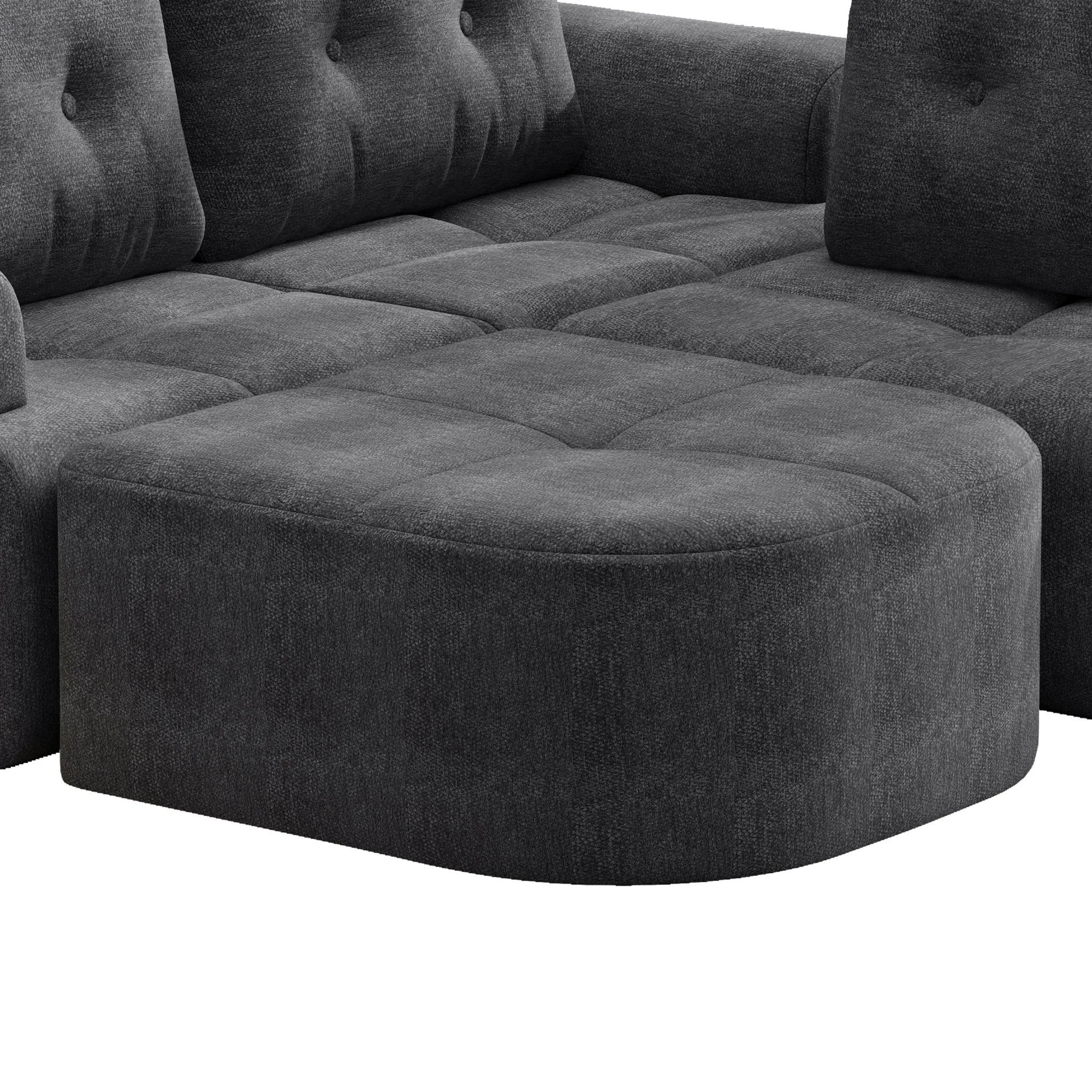Modular Sectional Sofa with Chaise, Full-Foam Fabric Couch