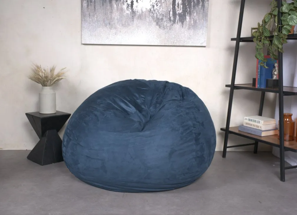 5-Foot Shredded Foam Bean Bag Chair, High-Density Microfiber