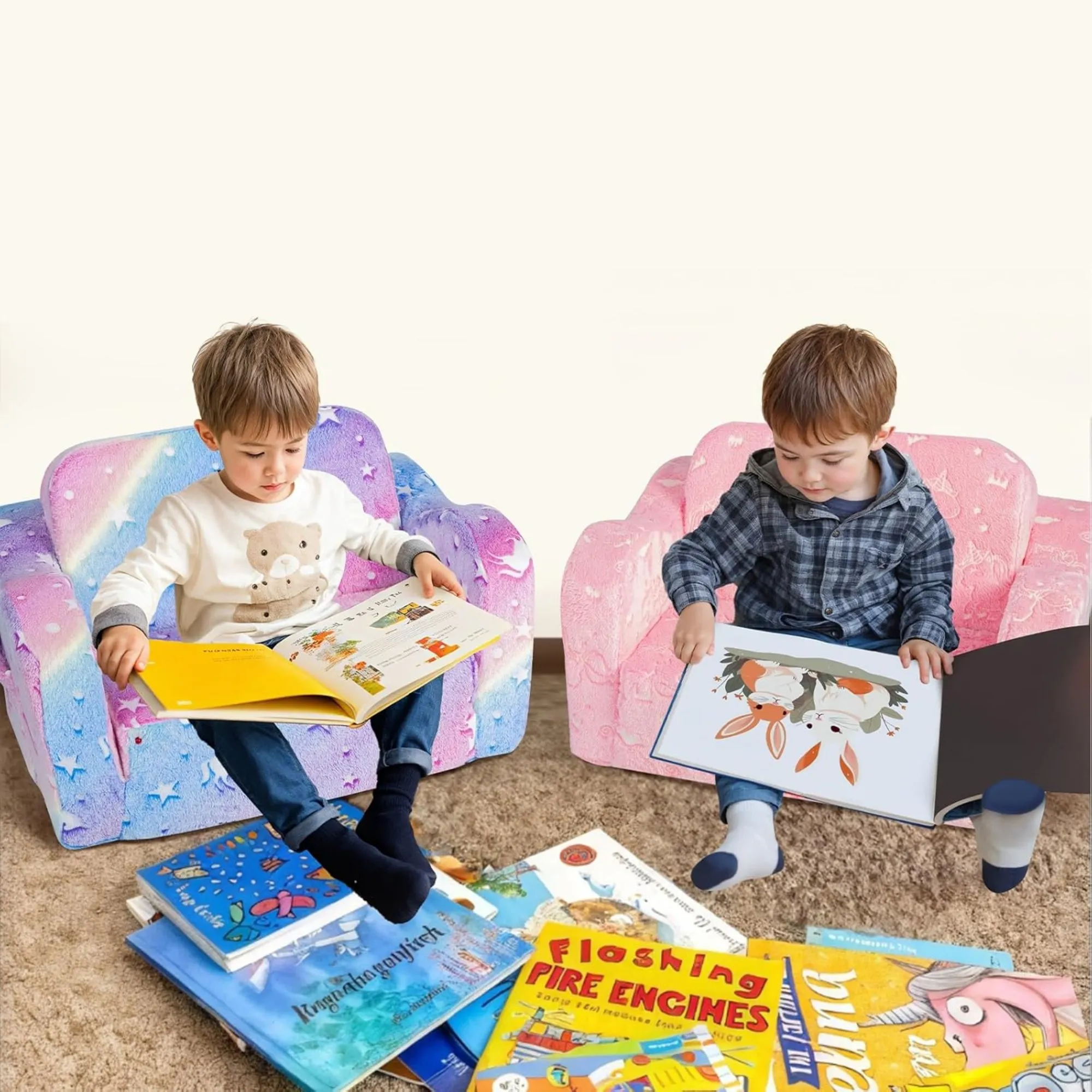 Compression Modular Kids Sofa, Convertible Sleeper Chair