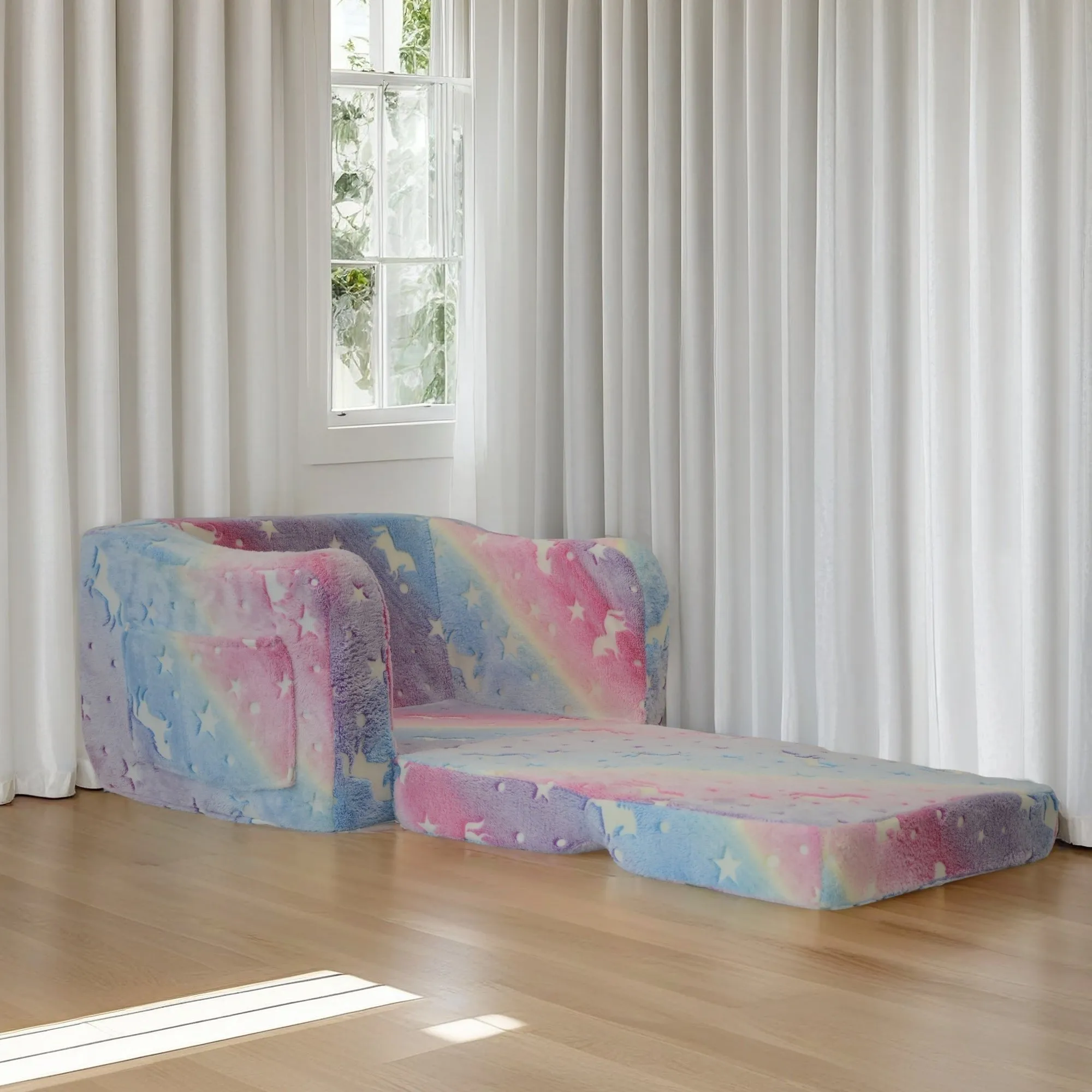 Compression Modular Kids Sofa, Convertible Sleeper Chair