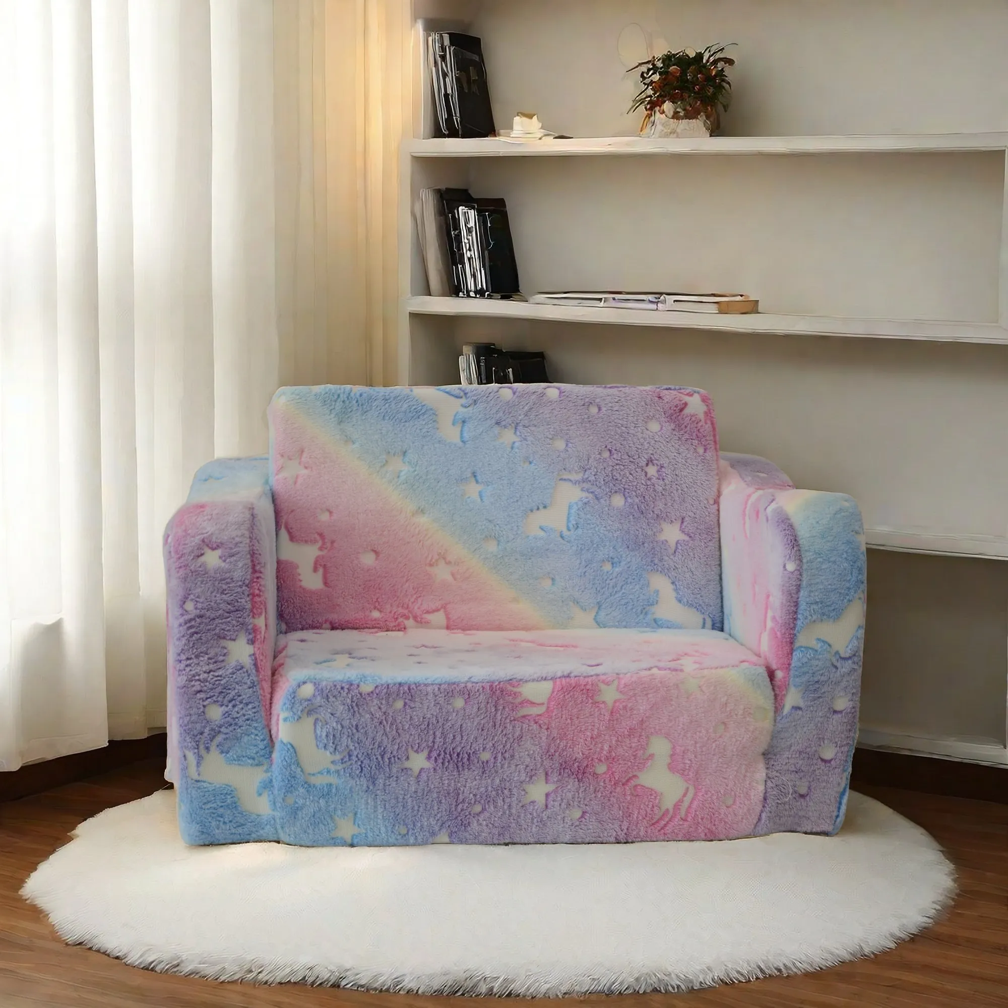 Compression Modular Kids Sofa, Convertible Sleeper Chair