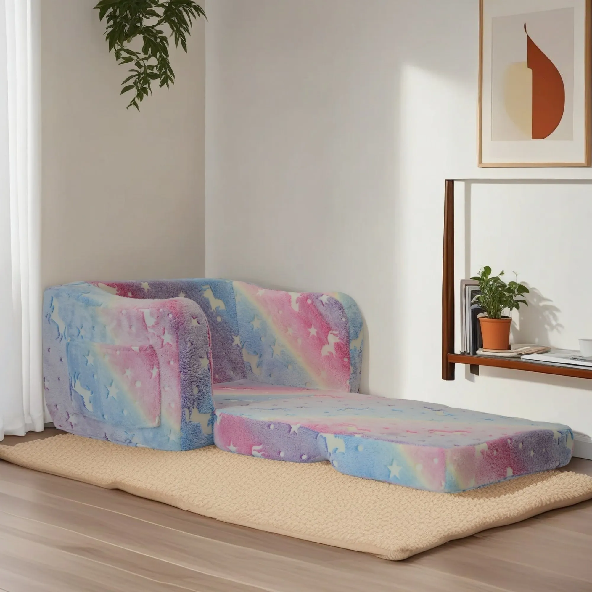 Compression Modular Kids Sofa, Convertible Sleeper Chair