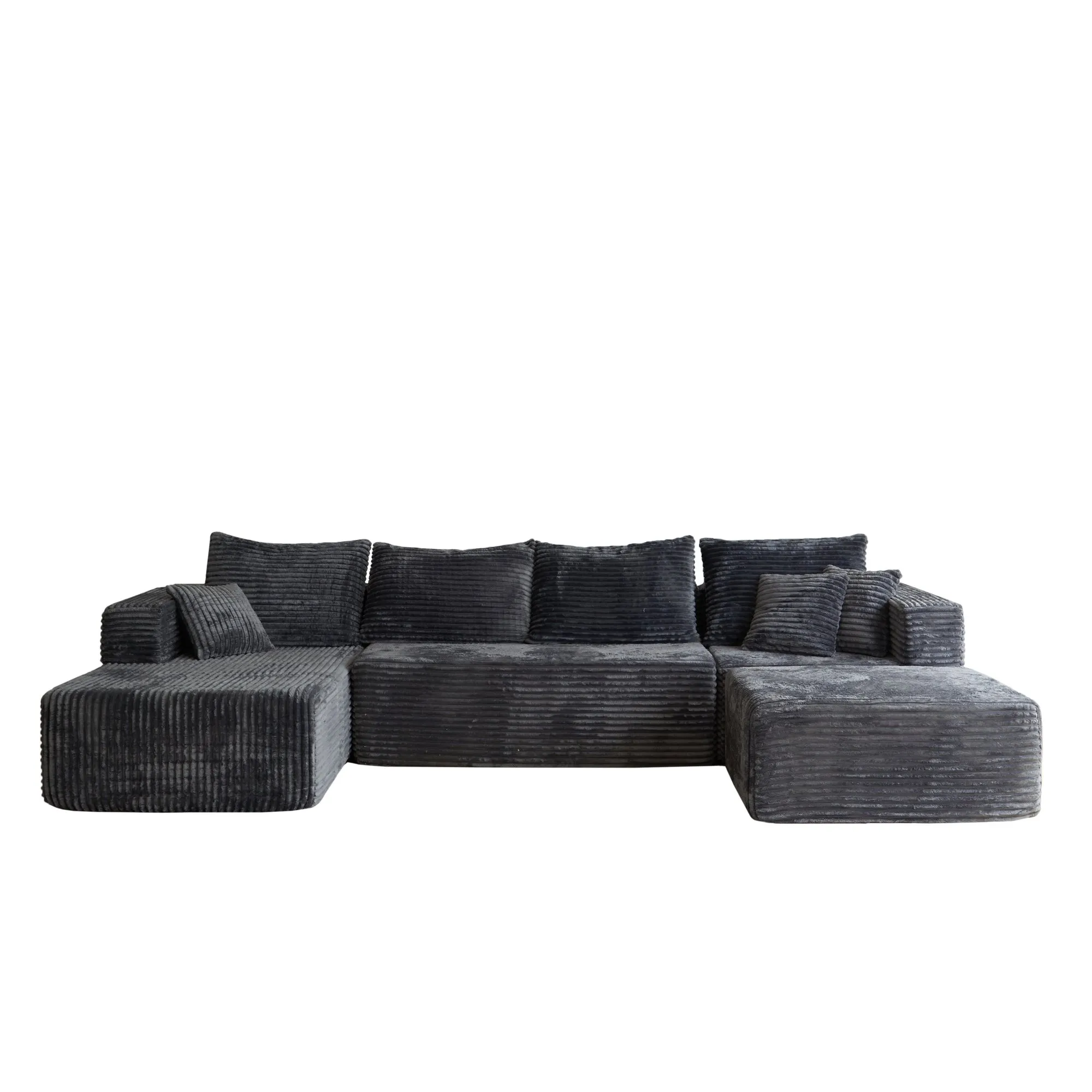 133.86-Inch Cloud Modular Sectional Sofa with Ottoman, Upholstered