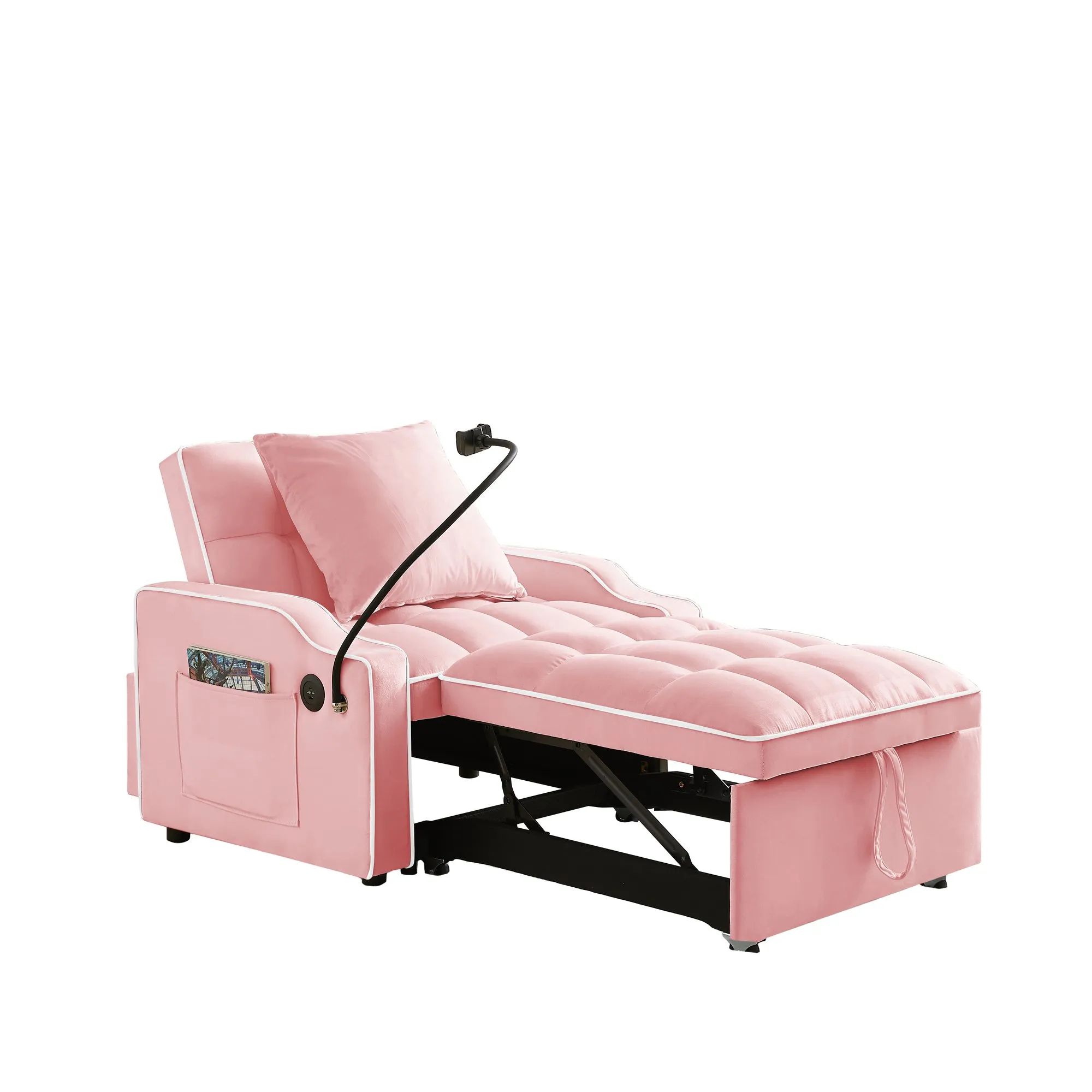 3-in-1 Velvet Sleeper Sofa Chair Bed, Convertible and Comfy