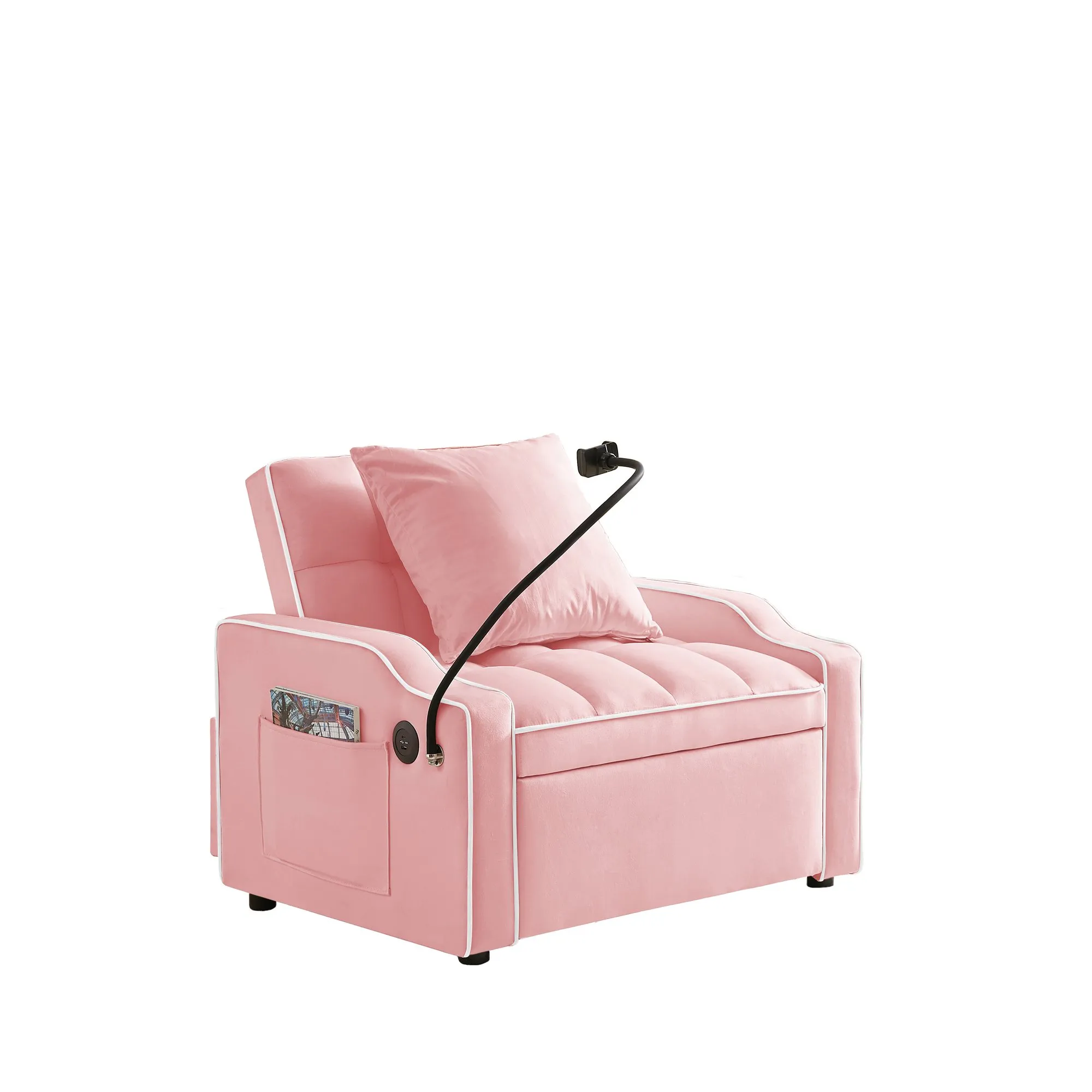 3-in-1 Velvet Sleeper Sofa Chair Bed, Convertible and Comfy